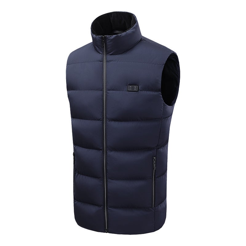 Popular Winter Men'S Stand-Up Collar Heating Vest Electric Heating Cotton Vest Intelligent Constant Temperature Heating Warm Vest Cotton Clothing - Image 5